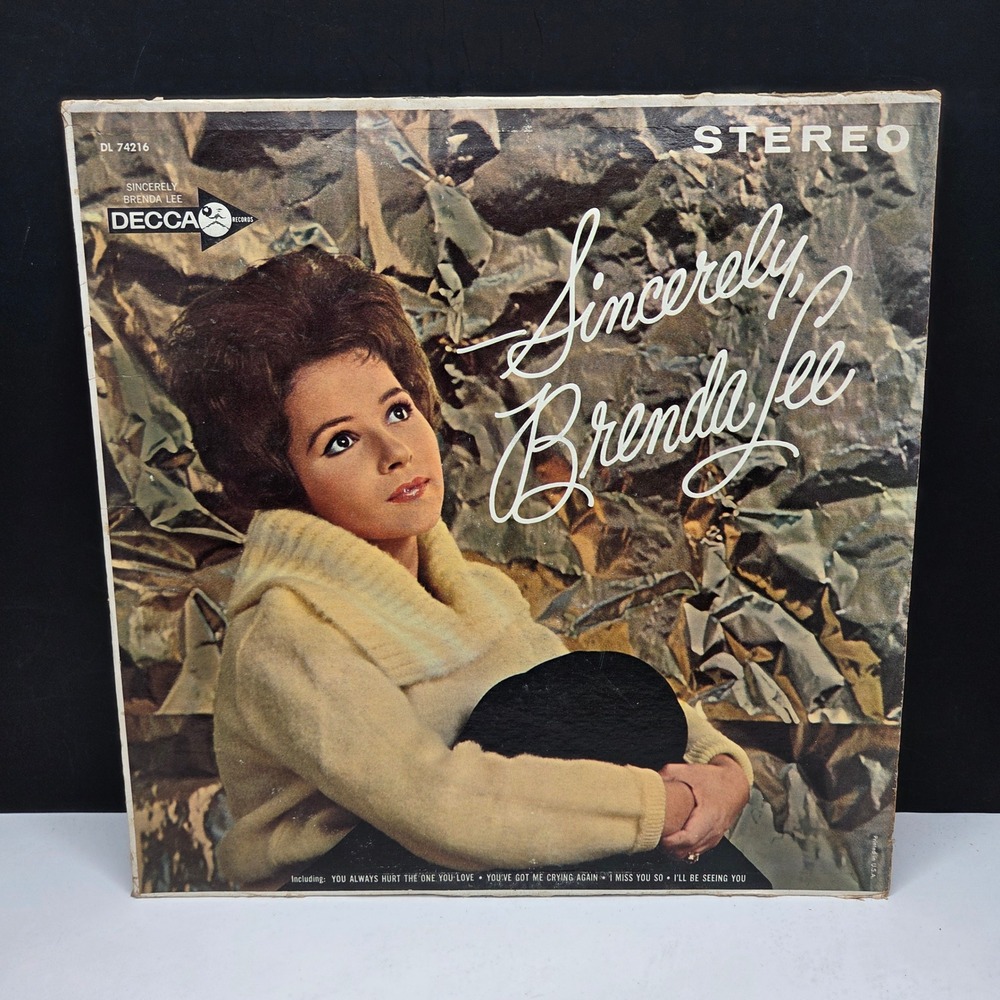 Brenda Lee Sincerely Vinyl LP Decca DL 74216 Stereo Vintage 1962 12" Pop Vocal